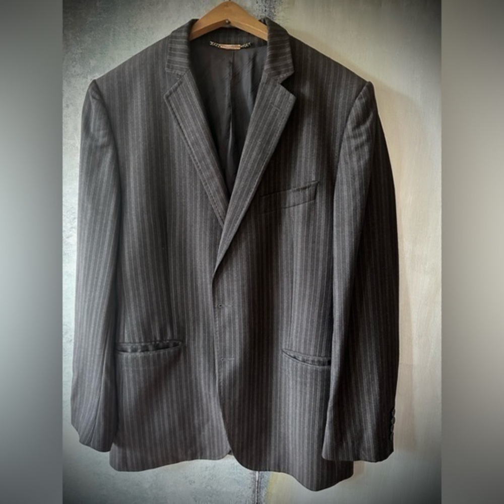 DOLCE & GABBANA Italy Gray Pin Stripped Virgin Men’s Wool Suit Jacket, 44R